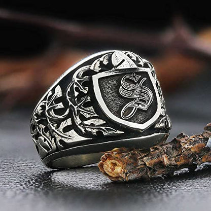 Engraved Initial Signet Ring, Monogram Letter Ring, Handmade Letter Ring, Personalized Gift for Him, Customized Name Ring, Initial Ring
