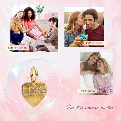 S925 Bead Pendant Charms for Bracelets Necklaces, Compatible with Pandora, Jewelry Making DIY - style: Love Heart