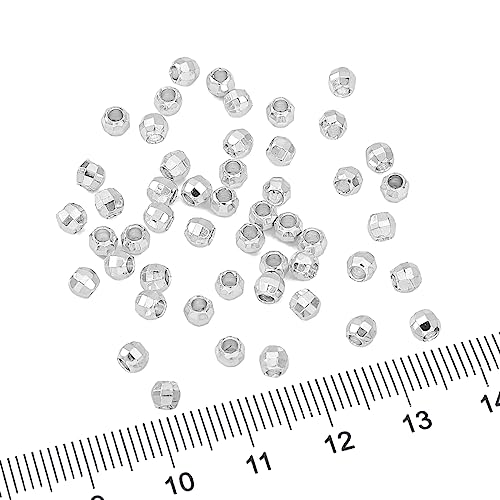 Silver Plated Laser Round Spacer Beads 4x4mm 50pcs for Jewelry Making Findings Non Tarnish - color: Silver, size: 4mm Laser