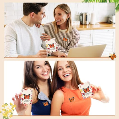 Sayglossy 30 Sets Monarch Butterfly Pins on Cards Bulk Enamel Butterfly Brooches Mother's Lapel Pins for Women Girl Gifts - style: Colorful Monarch Butterfly