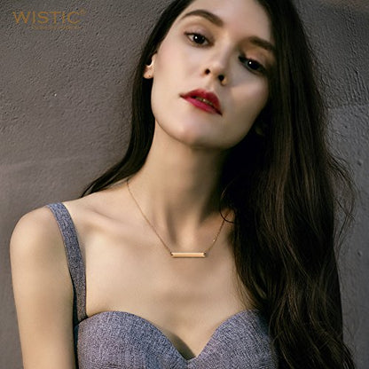 Multi Gold Bar Necklace for Women Vertical/Horizontal Bar Pendant Necklaces with Adjustable Chain Necklace Adult Jewelry - color: Rose Gold