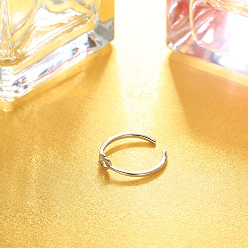 MILACOLATO Toe Rings for Women 925 Sterling Silver Adjustable Toe Ring | Adjustable Open Band Toe Rings, Hypoallergenic Ring for Sensitive Skin, Non Tarnished Waterproof Summer Beach Foot Jewelry - color: Knot