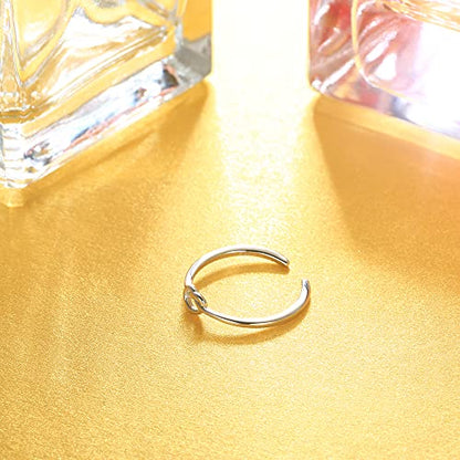 MILACOLATO Toe Rings for Women 925 Sterling Silver Adjustable Toe Ring | Adjustable Open Band Toe Rings, Hypoallergenic Ring for Sensitive Skin, Non Tarnished Waterproof Summer Beach Foot Jewelry - color: Knot