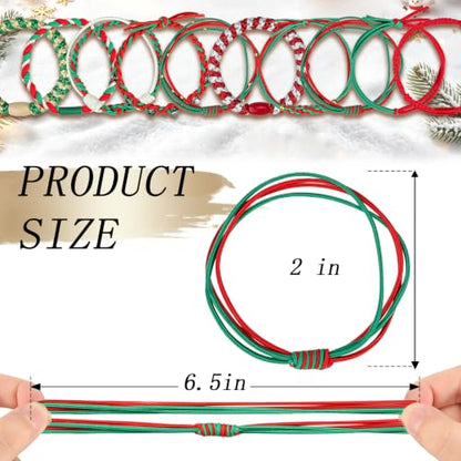 KANPRINCESS 20pcs Christmas Boho Hair Ties - 10 Styles | Elastic Hair Bands & Bracelets for Women's Thick or Thin Hair - No Damage - Christmas Gift For Girls Teens Women - color: Set18