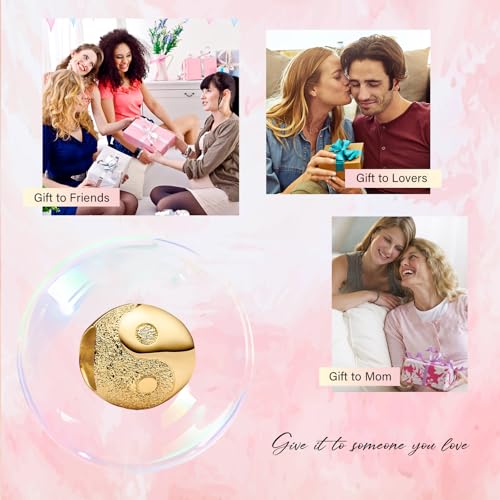 S925 Bead Pendant Charms for Bracelets Necklaces, Compatible with Pandora, Jewelry Making DIY - style: Yin Yang Tai Chi Charm 14K Gold Plated