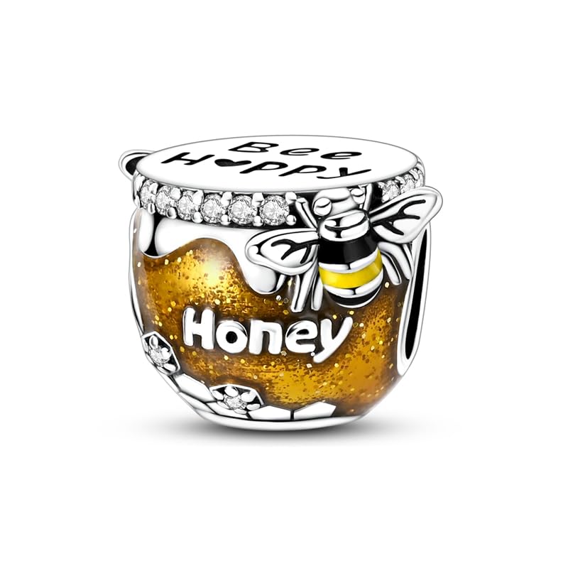 Gold Flower Family Charms for Bracelet Bead Charm for Women Jewelry Present - style: Honey Jar Charms