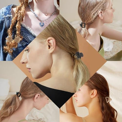 16Pcs Medium Claw Hair Clips for Women Girls,Matte Rectangle Double Row Teeth Flower Semicircle Small Claw Clips for Thin/Medium Thick Hair, Jaw Clips Nonslip Clips (Beige,Khaki,Brown,Black) - color: Beige, Khaki, Brown, Black