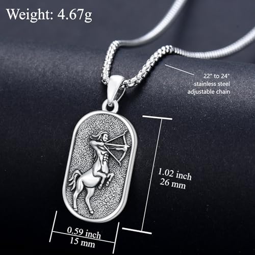 SIMONLY Zodiac Necklace 925 Sterling Silver Constellation Necklace Zodiac Sign Necklaces Horoscope Jewelry Christmas Birthday Astrology Gifts for Women Men Unisex - style: Sagittarius-Gold