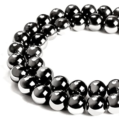 100pcs 8mm Black Hematite Beads Natural Gemstone Beads Round Loose Beads for Jewelry Making - color: Black Hematite, size: 8mm