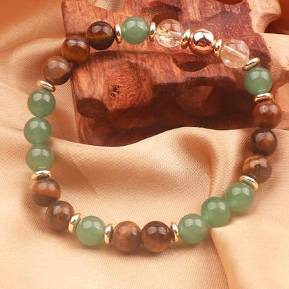 KSQS Healing Stone Bead Bracelet for Women, Natural Gemstones Balance Protection Bracelet, Spiritual Crystal Beads Bracelet Anxiety Relief with Meaning Card - color: Good Fortune