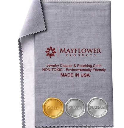 Pro Size Polishing Cleaning Cloth Made in USA for Gold, Silver, Platinum. Pure Cotton Eco Friendly Tarnish Remover Cleaner Large 11 x 14 Inch. Shines Jewelry Like New. Cleans Coins Watches Silverware | Made in USA, Non-Toxic Tarnish Cleaner Infused on Ult