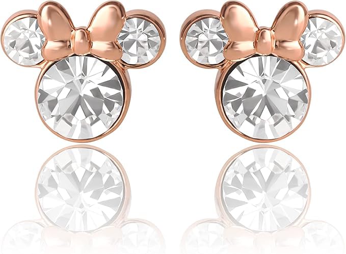 Minnie Mouse Birthstone Stud Earrings Women | Birthstone Earrings for Women - color: April-Rose