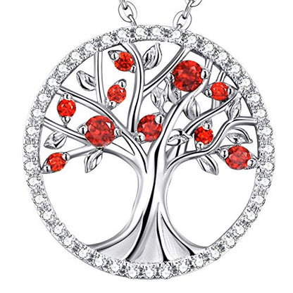 Tree of Life Necklace for Women Birthday Gifts for Wife Mom August September Birthstones Peridot Blue Sapphire and More Stonese Jewelry Sterling Silver