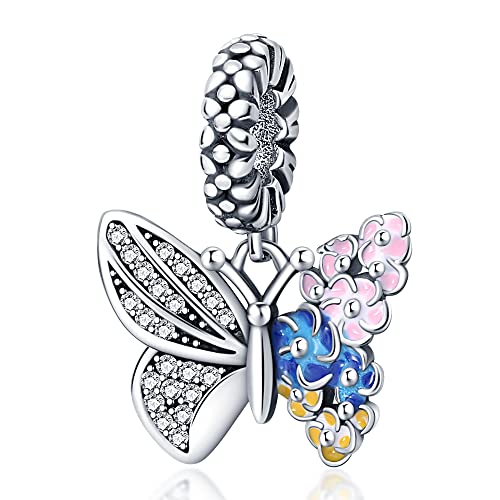 925 Sterling Silver Charms for Bracelets and Necklaces Beads Charms Jewelry Gift for Women - color: Butterfly Charm