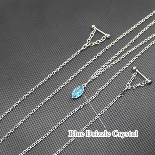 Nipple Chains Pierced Necklace 14G Barbells Nipple Rings Drizzle Dangle Body Piercing Jewelry - color: a