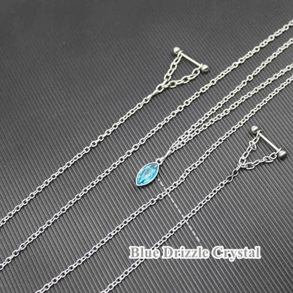 Nipple Chains Pierced Necklace 14G Barbells Nipple Rings Drizzle Dangle Body Piercing Jewelry - color: a