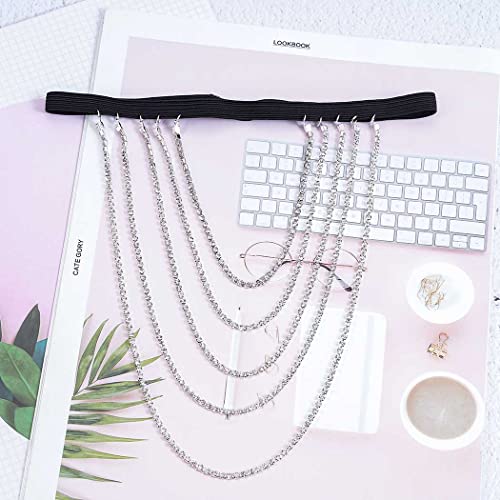 REETAN Thigh Garter Belt Rhinestone Leg Chain for Women - style: Style A-Silver