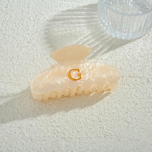 LILIE&WHITE Acrylic Letter Hair Clips For Women Stylish G Monogram | Alphabet Hair Clip Fashion Glitter Claw Clip Elegant And Durable Hair Accessory Large Hair Clips G - color: HC22539G