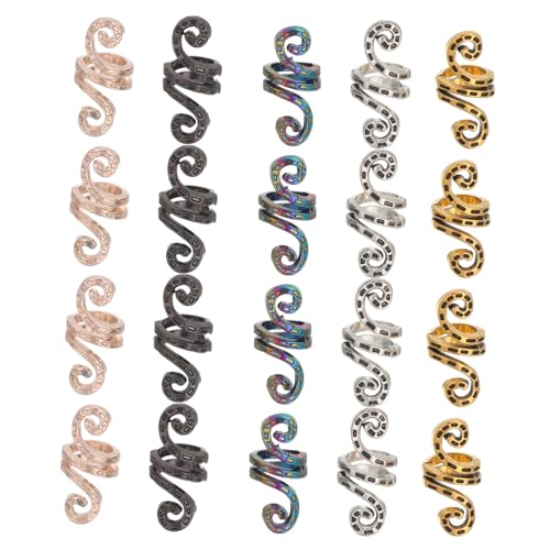 Healifty 50pcs Dreadlock Accessories Metal Hair Jewelry for Braids Spiral Coil Clips for Women African Dread Braid Holder Hair Decoration Set
