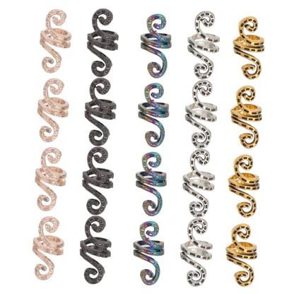 Healifty 50pcs Dreadlock Accessories Metal Hair Jewelry for Braids Spiral Coil Clips for Women African Dread Braid Holder Hair Decoration Set