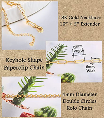 Aobei Pearl 18K Gold Plated Paperclip Chain Choker Satellite Chain Freshwater Cultured Biwa Pearl Pendant Necklace Dainty Turquoise Jewelry for Women - color: The Golden Asymmetric Chain