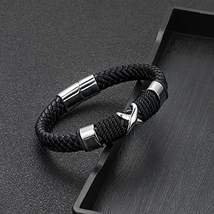 YGLINE Leather Wrap Bracelets for Women, Boho Multi-Layer Stone Beads Cuff Bracelet Jewelry - color: black