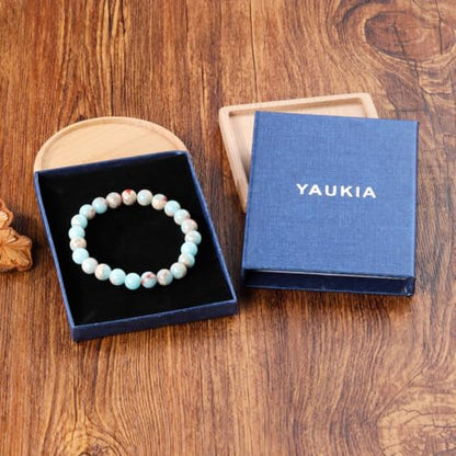 8mm Beaded Bracelets for Women, Natural Crystal Gemstone Energy Bracelets - color: Imperical Jasper