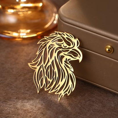 Large-sized Gold Color Phoenix Bird Brooch Wolf and Lion Brooch and Pin - style: Eagle
