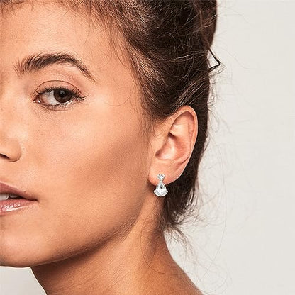 Birthstone Teardrop Crystal Stud Earrings for Women 925 Sterling Silver Solitaire Studs Halo Earrings for Birthday Gifts Teardrop Earrings for women - style: D April
