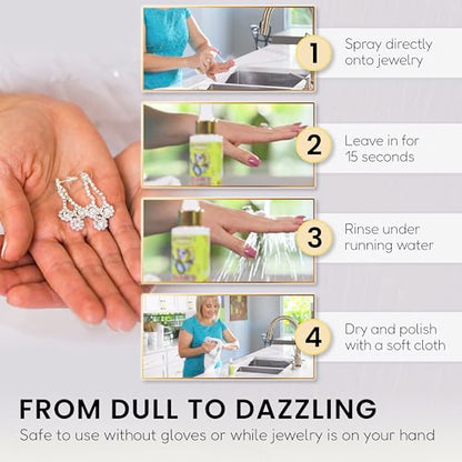 Grandma's Secret Gold and Silver Jewelry Cleaner Solution - Ammonia Free Gold Jewelry Cleaner Liquid for Silver, Diamonds, and Gemstones - Safe & Effective for Daily Use, 3 oz, 3 Pack - size: 3 Fl Oz (Pack of 3)