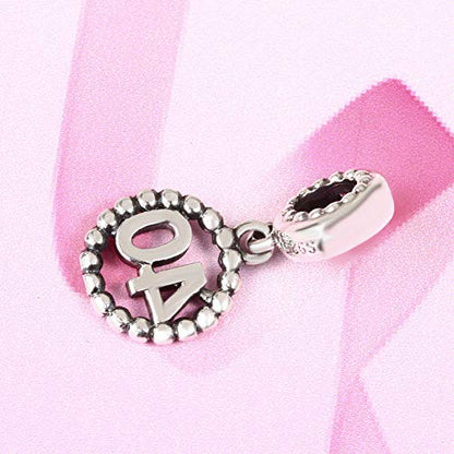 5,10,15,16,17,18,20,21,25,30,35,40,42,49,50,55,60,65,70 Number Charms for European Bracelet, 925 Sterling Silver Birthday Pendant Beads with CZ, Gifts for Mothers Day/Anniversary - color: Number 40 Charm