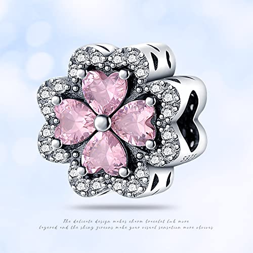 KUNSIR Charms Beads fits Pandora Charm bracelets for Woman 925 Sterling Silver Dangle Pendant Bead Jewelry Beads Gifts Happy Birthday Charms for Women Bracelet&Necklace - style: 8- Forever Love Heart