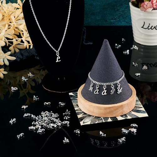 Craftdady Letter Charms Capital Pendants Mixed A-Z Initial Letter Number Charms DIY Bracelet Necklace Pendants for Jewelry Making, Gold, Antique Silver, Platinum - color: Antique Silver