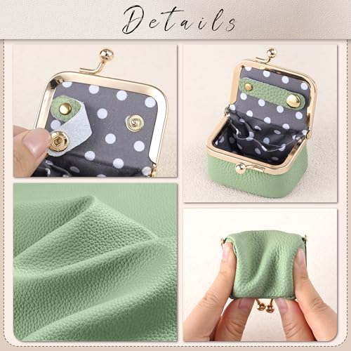 Zivyes Mini Jewelry Box Travel Small Coin Purse Organizer Case Genuine Leather Tiny Size (Green) - color: Green-Tiny