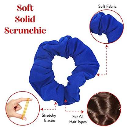 9 Pack Scrunchies Hair Ties (Black Blue) - color: Black Blue
