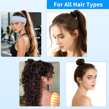 8PCS Spiral Hair Ties for Women, 1.57 Inch (4 cm) Diameter | No Damage, Creaseless Ponytail Holders for Thick and Thin Hair - Dent-Free Coil Design, Phone Cord Style