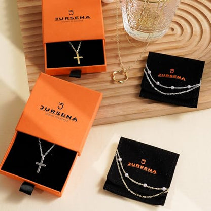 Layered Necklaces for Women | 14K Gold Plated Stackable Choker Necklace Set - Dainty Jewelry Gift - style: 3PCS-Silver Cross layered necklaces