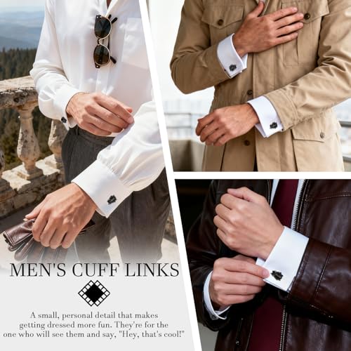 HAWSON Various Unique Cuff Links Mens, Animal/Tactical/Music/Holiday/Cufflinks, Themed Wedding Dinner Party Gift Suit Accessories - style: Beetle