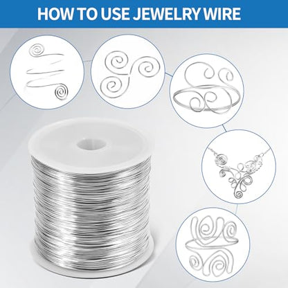 26 Gauge Tarnish Resistant Copper Wire 328ft for Jewelry Wire（Silvery） | (0.4mm X 100m) durable craft copper wire, ideal for handmade ornaments design and various DIY handcraft projects - color: Silver