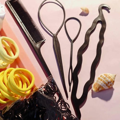 YANRONG Women's Hair Accessories Set: 755 Seamless Ponytail Holders, Variety Hair Scrunchies, Bands, and Ties for Thick and Curly Hair (Yellow) - color: 755PCS（Yellow)