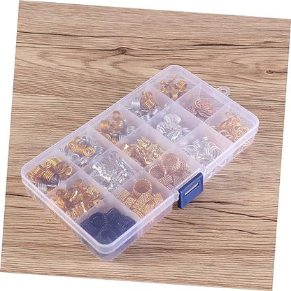Dreadlocks Metal Hair Cuffs Aluminum Hair Coil Extensions Braiding Beads Set Adjustable for Styling