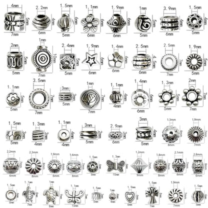 stino Paired Silver Metal Spacer Beads for Jewelry Making, Bracelet Earrings Necklace Findings & Supplies 512 (Paired (106pcs)) - color: Paired (106pcs)