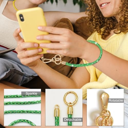 Crystal Cell Phone Strap Crossbody, Green - color: Green