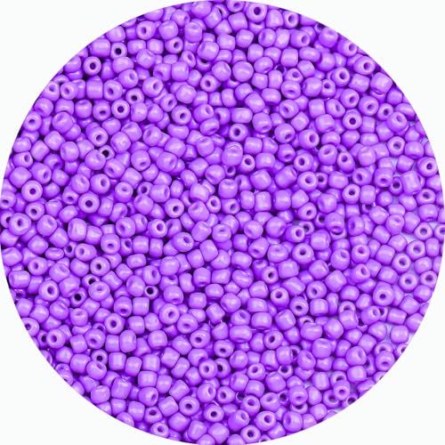 2mm Glass Seed Beads Bulk, Light Purple 12/0 Tiny Round Seed Bead, Small Mini Pony Craft Beads for Bracelet Necklace Wrist Jewelry Making Beading Weaving DIY Crafts Supplies - color: Light Purple