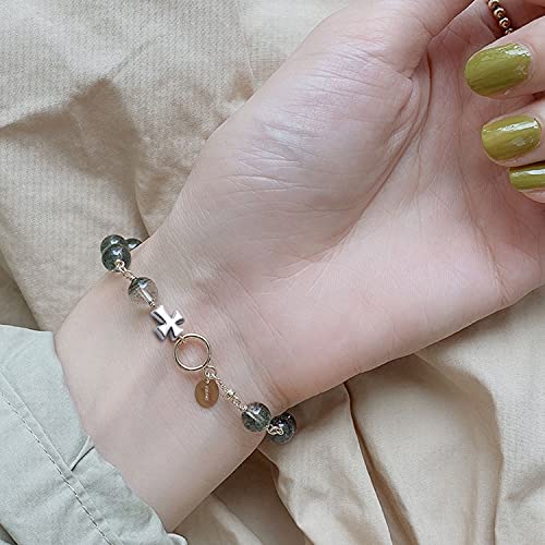 50pcs Antique Silver Cross Spacer Beads Tibetan Alloy Crucifix Cross Charm Beads for DIY Jewelry Bracelet Making,9.6mm×8.4mm