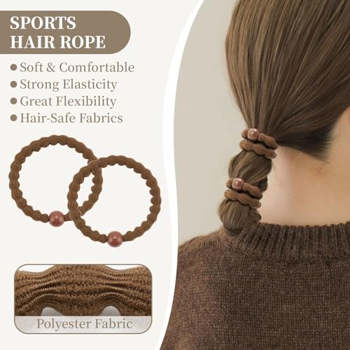 QIUTIMIY 10 Pcs No Damage Hair Ties Thick Hair Elastic Rubber Bands Hair Accessories Scrunchies Seamless for Women - color: Style 20