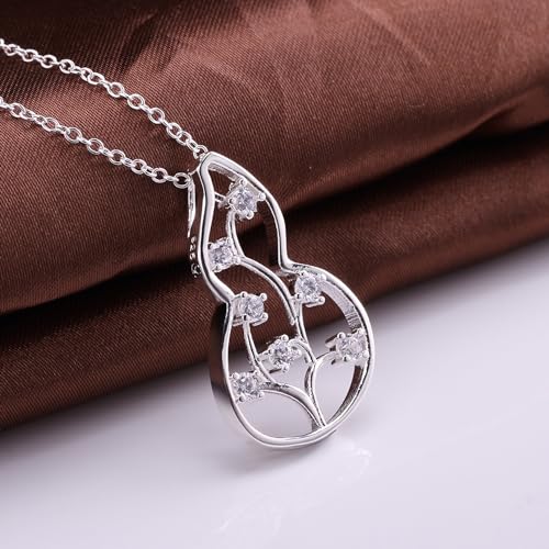 925 Sterling Silver Necklace for Women Trendy, Charming Layered Necklace with Cubic Zirconia Pendant for Her Womens Dainty Diamond Choker Necklaces Holiday Jewelry Gifts for Mom Wife Daughter Lover - color: Heart-Silver