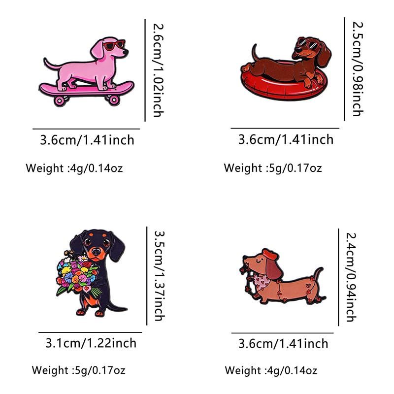8PCS Cute Dachshund Pins Set – Adorable Sausage Dog Enamel Lapel Pins for Pet Lovers – Kawaii Dog Brooches for Jackets, Bags, Hats – Perfect Gifts for WienerDog Fans & Animal Enthusiasts