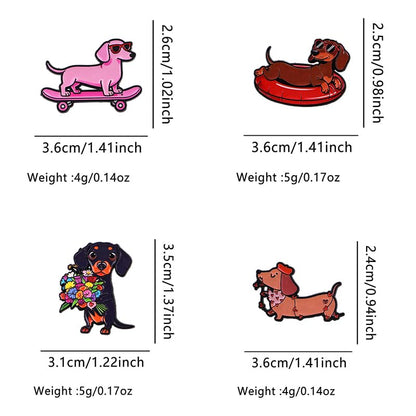 8PCS Cute Dachshund Pins Set – Adorable Sausage Dog Enamel Lapel Pins for Pet Lovers – Kawaii Dog Brooches for Jackets, Bags, Hats – Perfect Gifts for WienerDog Fans & Animal Enthusiasts