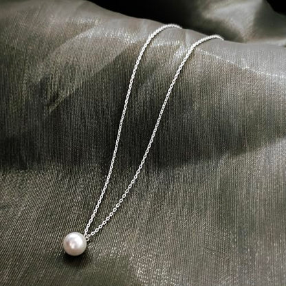 Zeffy Gold Pearl Necklace for Women, Dainty 14K Gold/Silve Plated Layered Pearl Choker Pearl Earrings Pearl Bracelets Wedding Trendy Gold Jewelry Set for Women Gifts - style: Silver Single Pearl Necklace-1PCS